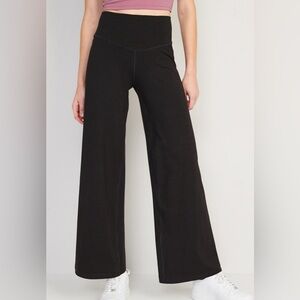 Size L wide leg high rise charcoal pants old navy powerchill